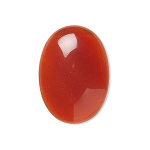 Cabochon, red agate (dyed / heated), 25x18mm calibrated oval, B grade, Mohs hardness 7. Sold individually.