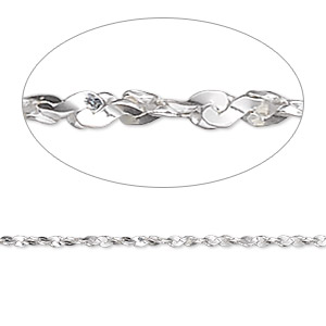 Chain, sterling silver, 1.8mm twisted serpentine, 20 inches. Sold individually.