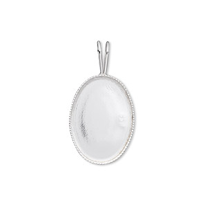 Pendant, sterling silver, 18x13mm oval setting. Sold individually.