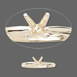 Ring, Sure-Set&#153;, 14Kt gold, 6mm 4-prong round setting, size 6. Sold individually.