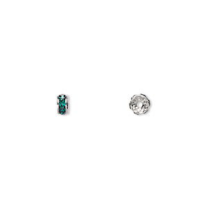 Bead, Crystal Passions® and rhodium-plated brass, Crystal Passions ...