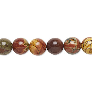 Bead, red creek jasper (stabilized), 8mm round, B grade, Mohs hardness 6-1/2 to 7. Sold per 15-1/2&quot; to 16&quot; strand.