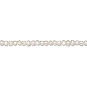Pearl, White Lotus&#153;, cultured freshwater (bleached), white, 1.5-2mm seed, C grade, Mohs hardness 2-1/2 to 4. Sold per 15-1/2&quot; to 16&quot; strand.