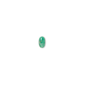 Cabochon, emerald (oiled), 5x3mm hand-cut calibrated oval, B- grade, Mohs hardness 7-1/2 to 8. Sold individually.
