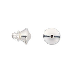 Tie tac clutch, silver-finished brass, 11x10mm push-in. Sold per pkg of 10.