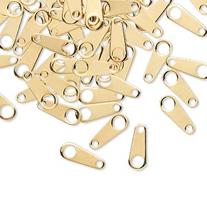 Chain tab, gold-plated brass, 10x4mm. Sold per pkg of 100.