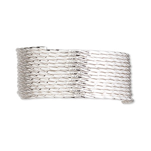 Wire, sterling silver, full-hard, twisted square, 20 gauge. Sold per pkg of 5 feet.