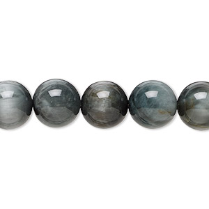 Bead, cat&#39;s eye quartz (natural), 10mm hand-cut round, B grade, Mohs hardness 7. Sold per 15-1/2&quot; to 16&quot; strand.