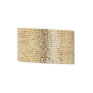 Wire, 12Kt gold-filled, dead-soft, twisted round, 19 gauge. Sold per pkg of 5 feet.
