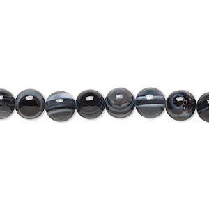 Bead, bull&#39;s eye agate (natural), 6mm hand-cut round, B grade, Mohs hardness 6-1/2 to 7. Sold per 15-1/2&quot; to 16&quot; strand.