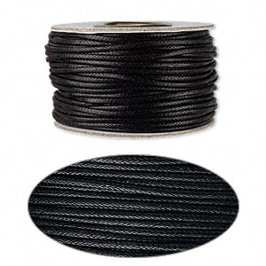 Buy Black Waxed Cotton Cord, 2mm thick x 75 yards at S&S Worldwide