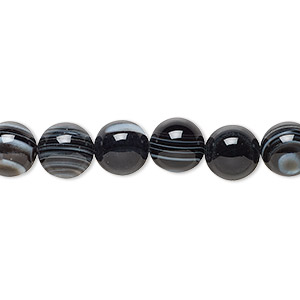 Bead, bull&#39;s eye agate (natural), 8mm hand-cut round, B grade, Mohs hardness 6-1/2 to 7. Sold per 15-1/2&quot; to 16&quot; strand.