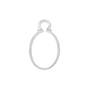 Drop, Cinch Mount, sterling silver, 18x13mm oval setting. Sold individually.