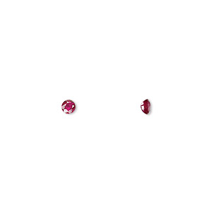 Gem, ruby (heated), 3mm faceted round, A grade, Mohs hardness 9. Sold individually.