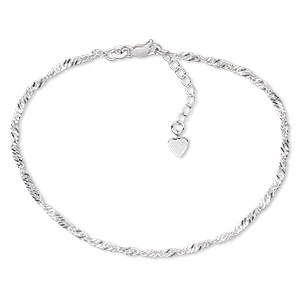 Bracelet, Create Compliments&reg;, sterling silver, 2.5mm twisted serpentine chain, 7.5 inches with 1-inch extender chain and lobster claw clasp. Sold individually.