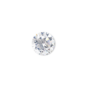 Drop, cubic zirconia, clear, 12mm hand-faceted round, Mohs hardness 8-1 ...