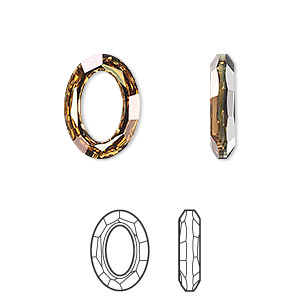 Component, Crystal Passions&reg;, crystal copper CAL V, 15x11mm faceted oval fancy stone (4137). Sold individually.