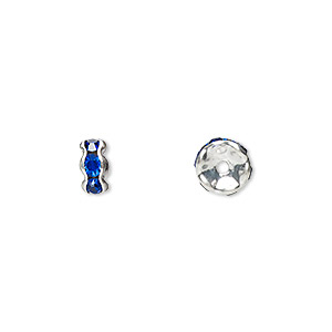Spacer Beads Silver Plated/Finished Blues