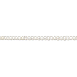 Pearl, cultured saltwater (bleached), white, 2-2.5mm seed, A- grade, Mohs hardness 2-1/2 to 4. Sold per 10-inch strand, approximately 140 beads.