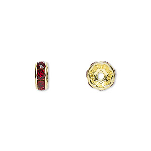 Bead, Crystal Passions® and gold-plated brass, Crystal Passions®, Siam ...