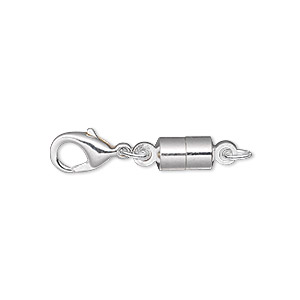 Clasp converter, magnetic, Magna Clasp&#153;, silver-plated brass, 25x6mm. Sold per pkg of 12.