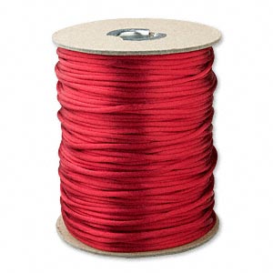 Cord, Satinique&#153;, satin, red, 2mm regular. Sold per 400-foot spool.