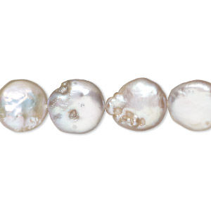 Pearl, cultured freshwater (dyed), gold, 10-12mm flat round, C