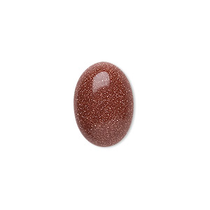 Sparkly Brown Goldstone Glass Calibrated 40x30mm Oval Flatback Cabochon 1 piece 