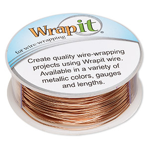 Wire, Wrapit®, Bright Copper, dead-soft, round, 22 gauge. Sold per 1/4  pound spool, approximately 130 feet. - Fire Mountain Gems and Beads