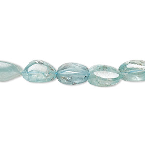 Bead, blue zircon (heated), 7x8mm-9x8mm tumbled nugget, mini, Mohs hardness 6 to 7-1/2. Sold per 8-inch strand.