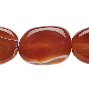 Bead, red agate (dyed / heated), 30x22mm freeform, B grade, Mohs hardness 6-1/2 to 7. Sold per 15-1/2&quot; to 16&quot; strand.