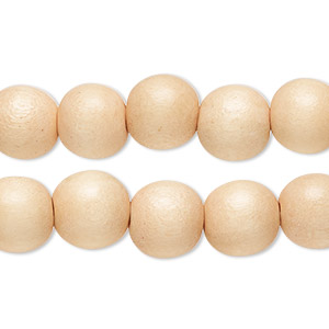 Bead, Taiwanese cheesewood (dyed/waxed), tan, 10mm round. Sold per 16-inch strand.