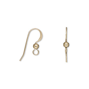 Light Gold Earring Hooks - 18K Gold filled Heart Ear Wires - Gold Ear Hook  - Jewelry Findings for Minimalist jewelry gift P-081