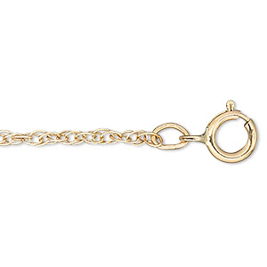 Chain, Gossamer&#153;, 14Kt gold, 1.2mm rope, 18 inches with springring clasp. Sold individually.