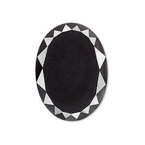 Cabochon, Hemalyke&#153; (man-made), 30x22mm calibrated faceted oval. Sold individually.