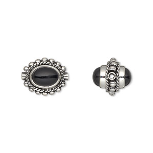 Beads Onyx Silver Colored