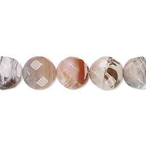 Bead, pink Botswana agate (natural), 10mm faceted round, B grade, Mohs hardness 6-1/2 to 7. Sold per 15-1/2&quot; to 16&quot; strand.