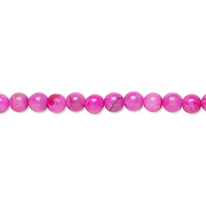 Bead, crazy lace agate (dyed), fuchsia, 4mm round, B grade, Mohs hardness 6-1/2 to 7. Sold per 15-1/2&quot; to 16&quot; strand.