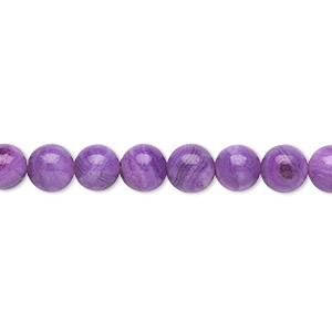 Bead, crazy lace agate (dyed), purple, 6mm round, B grade, Mohs hardness 6-1/2 to 7. Sold per 15-1/2&quot; to 16&quot; strand.