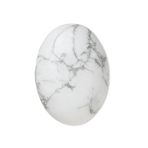 Cabochon, white howlite (natural), 30x22mm calibrated oval, B grade, Mohs hardness 3 to 3-1/2. Sold individually.