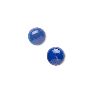 Cabochon, howlite (dyed), lapis blue, 4mm calibrated round, B grade, Mohs hardness 3 to 3-1/2. Sold per pkg of 16.