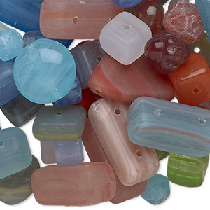 Bead mix, Preciosa, Czech glass, mixed colors, 6x6mm-19x17mm mixed shapes. Sold per 1/4 pound pkg, approximately 120 beads.