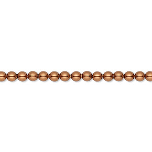 Imitation Pearls Crystal Copper Colored