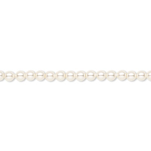 Pearl, Crystal Passions&reg;, cream, 3mm round (5810). Sold per pkg of 100.
