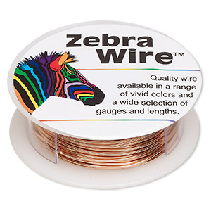 Wire, Zebra Wire&#153;, natural copper, round, 20 gauge. Sold per 15-yard spool.