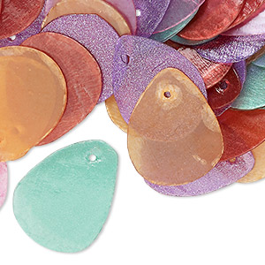Drop mix, Capiz shell (dyed / coated), mixed colors, 23x18mm-25x24mm mixed  shape, Mohs hardness 3-1/2. Sold per pkg of 50. - Fire Mountain Gems and  Beads