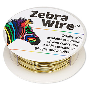 Wire, Zebra Wire&#153;, brass, round, 18 gauge. Sold per 10-yard spool.