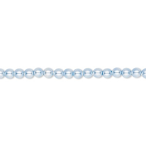 Pearl, Crystal Passions&reg;, light blue, 3mm round (5810). Sold per pkg of 100.