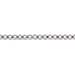 Pearl, Crystal Passions&reg;, mauve, 3mm round (5810). Sold per pkg of 100.