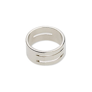 Jump ring tool, silver-finished brass, 9mm wide, size 6. Sold per pkg of  10. - Fire Mountain Gems and Beads
